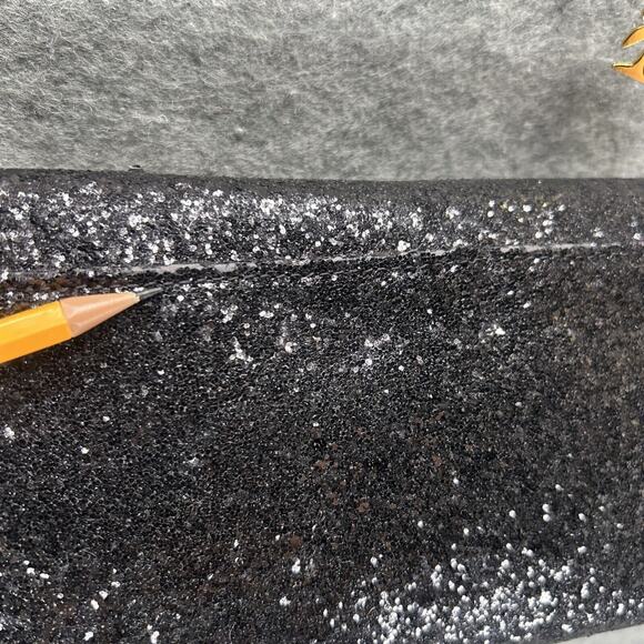 Cocktail Clutch By Leslie Dasch Black Sparkle Gold Bow NWOT READ - Picture 7 of 12